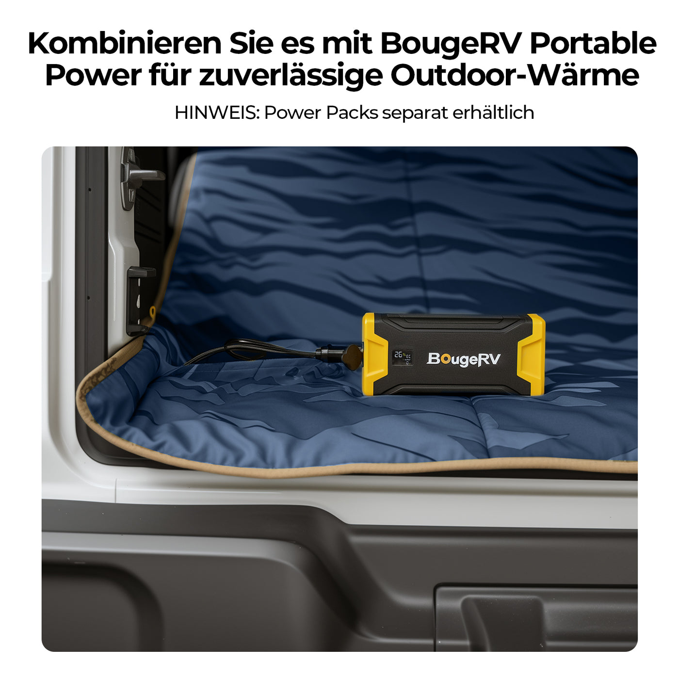 BougeRV 12V tragbare elektrische Decke (Blau)