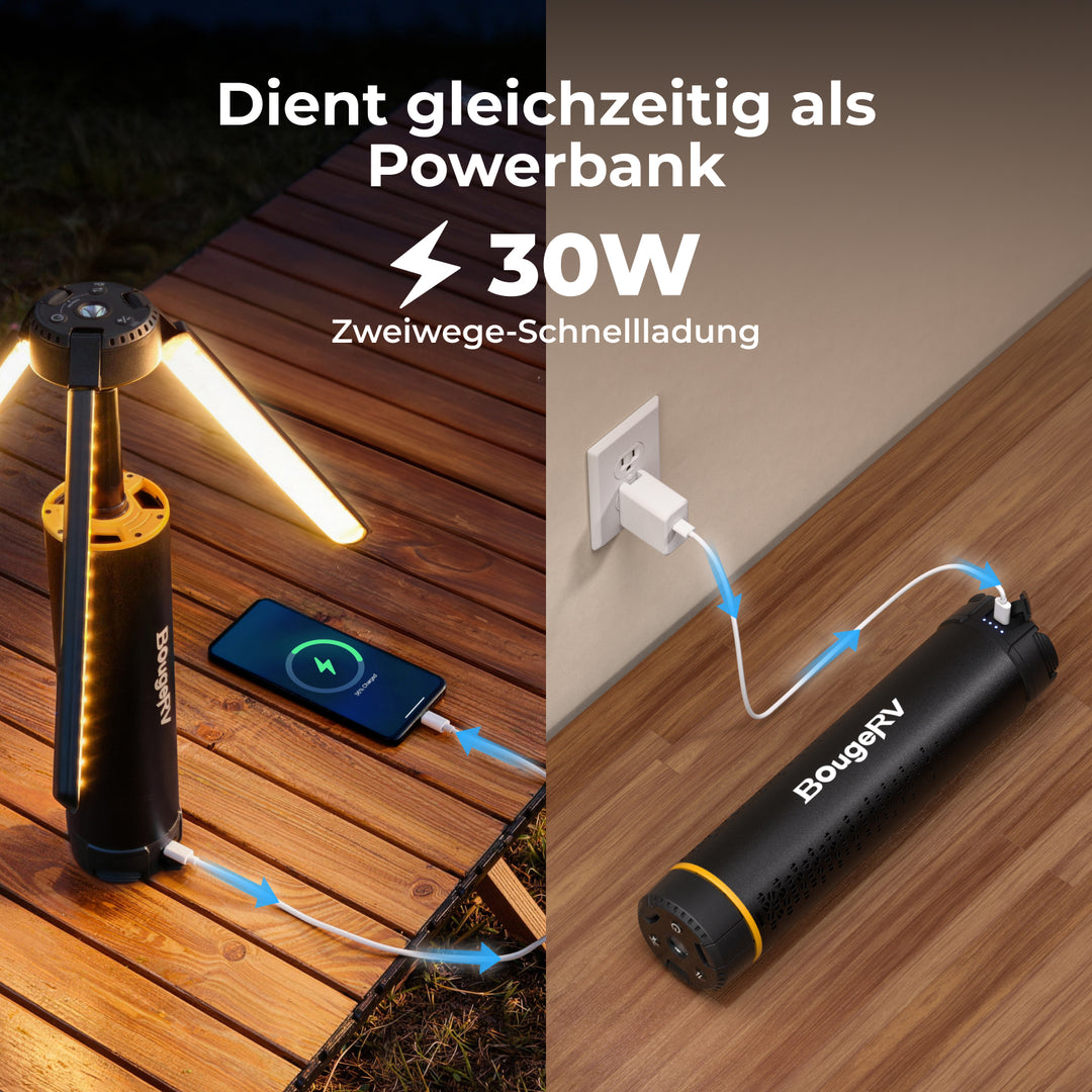 BougeRV Neue T1 tragbare teleskopische Campinglampe
