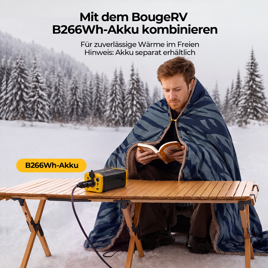 BougeRV 12V tragbare elektrische Decke (Blau)