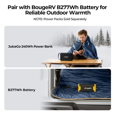 BougeRV 12V tragbare elektrische Decke (Blau)