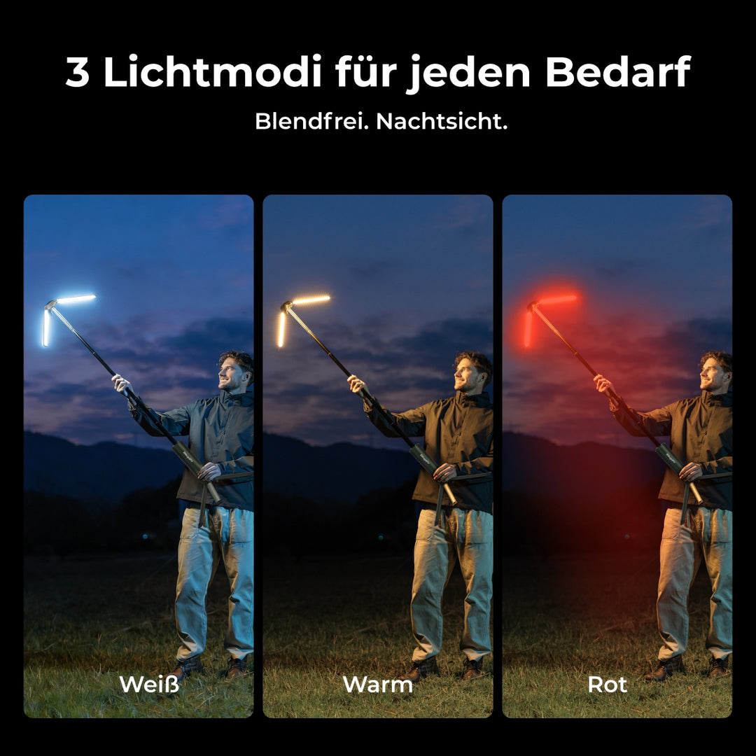 BougeRV Neue T1 tragbare teleskopische Campinglampe (Grün)
