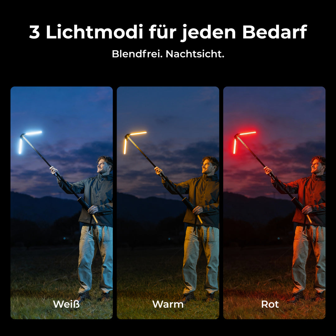 BougeRV Neue T1 tragbare teleskopische Campinglampe