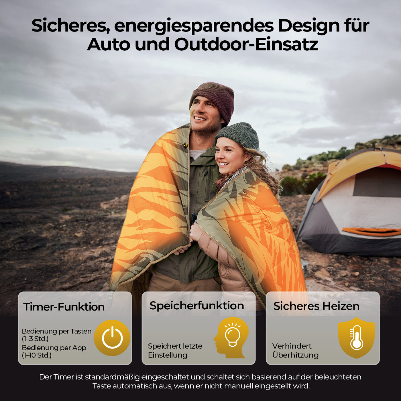 BougeRV 12V tragbare elektrische Decke (Grün)