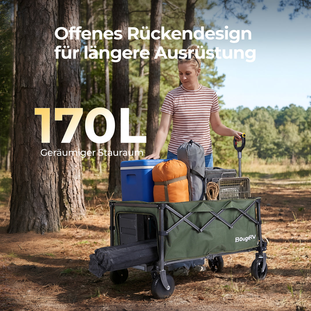 BougeRV LiteRover Faltbarer Elektro-Bollerwagen für Camping (Grün)