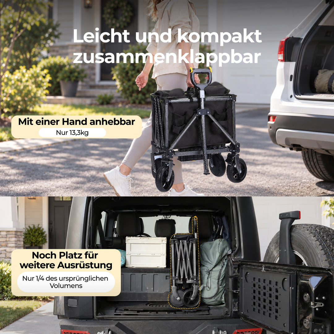BougeRV LiteRover Faltbarer Elektro-Bollerwagen für Camping  (Schwarz)