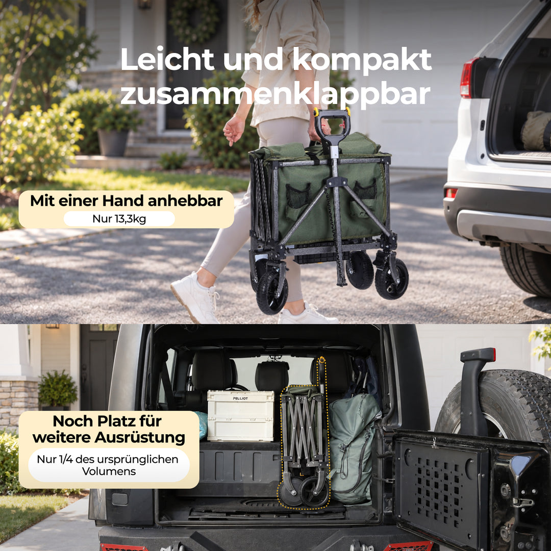 BougeRV LiteRover Faltbarer Elektro-Bollerwagen für Camping (Grün)
