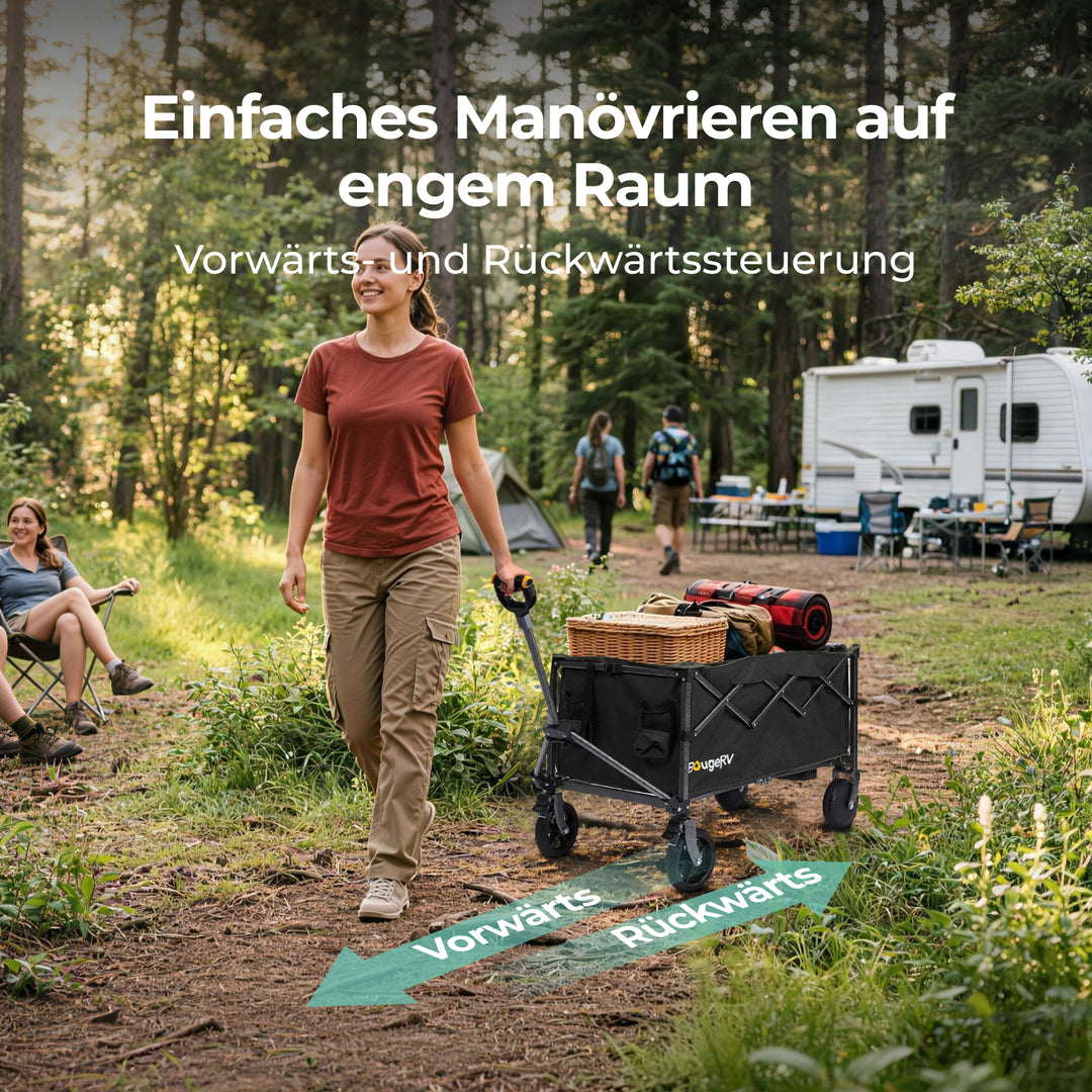 BougeRV LiteRover Faltbarer Elektro-Bollerwagen für Camping  (Schwarz)