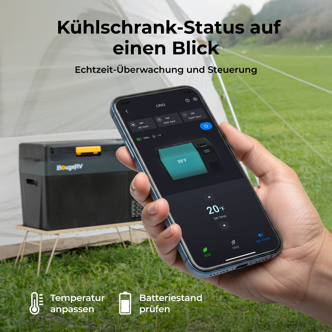 BougeRV Neuer CRX3 28 L tragbarer Kühl- und Gefrierschrank für das Auto