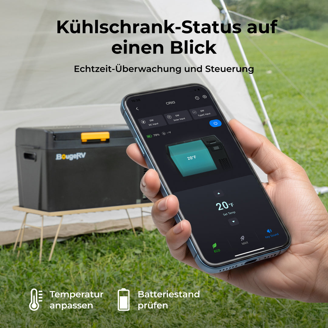 BougeRV Neuer CRX3 22 L tragbarer Kühl- und Gefrierschrank für das Auto