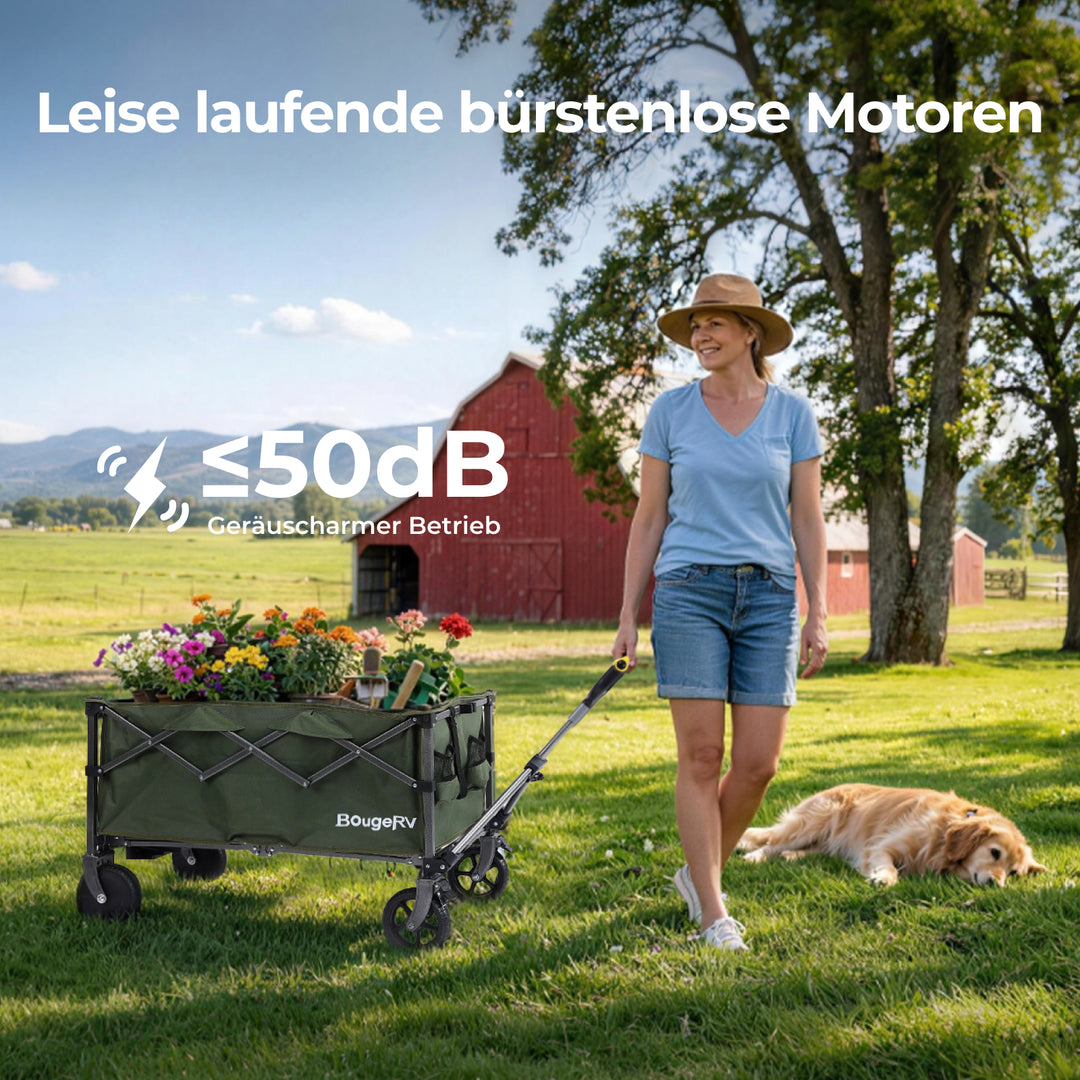 BougeRV LiteRover Faltbarer Elektro-Bollerwagen für Camping (Grün)