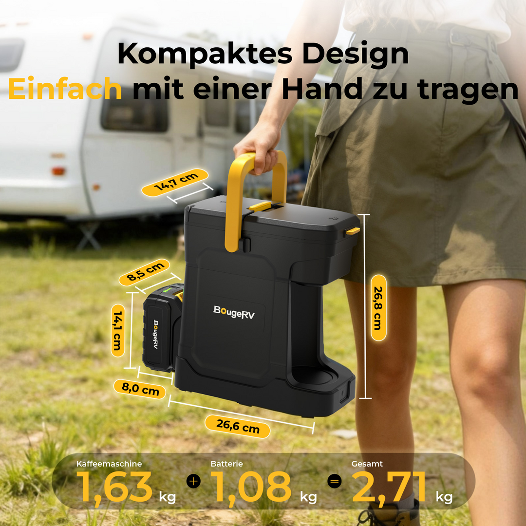 BougeRV mobile Kaffeemaschine mit 144Wh Akku