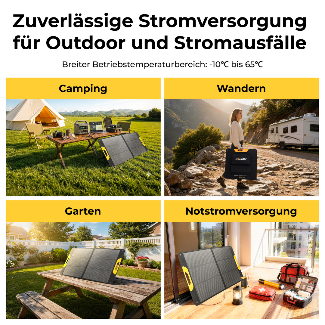 BougeRV Neues tragbares 100-W-Solarpanel