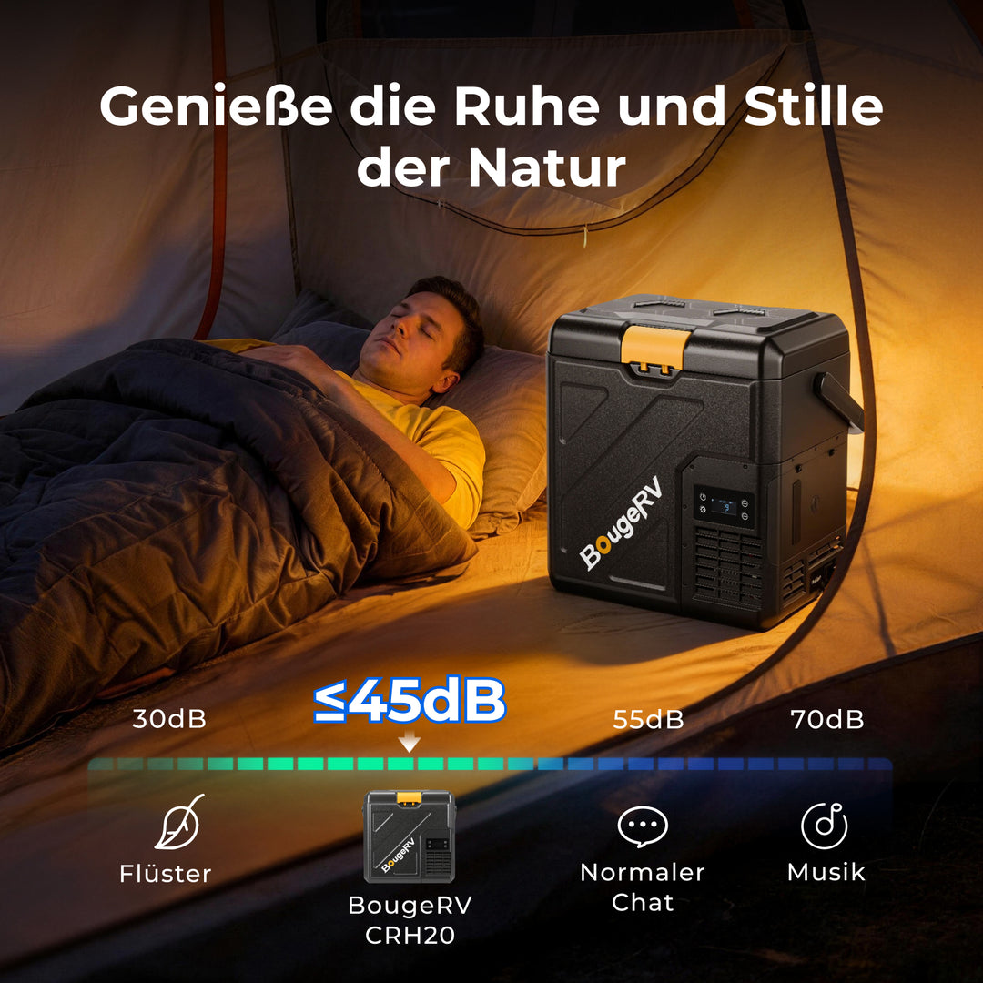 BougeRV Neuer CRH20 20L 12V tragbarer Autokühlschrank mit 240WH Akku