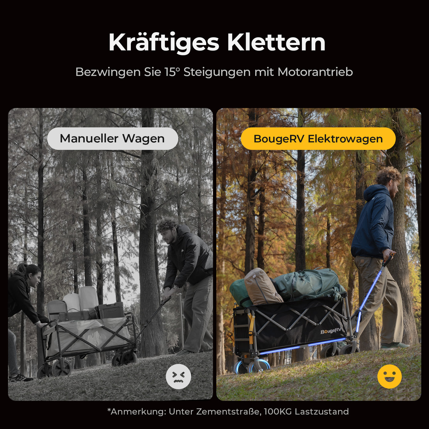 BougeRV elektrischer bollerwagen für Camping, bollerwagen faltbar