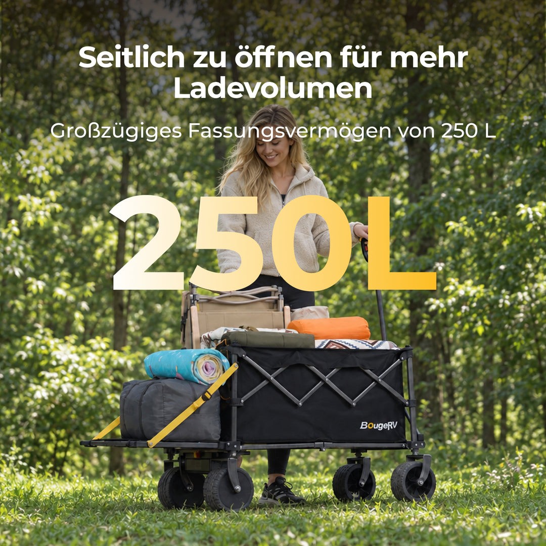 BougeRV Elektrischer Bollerwagen faltbar, 200 kg, für Camping, Garten & Strand