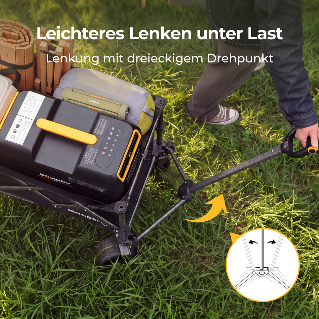 BougeRV Elektrischer Bollerwagen faltbar, 200 kg, für Camping, Garten & Strand