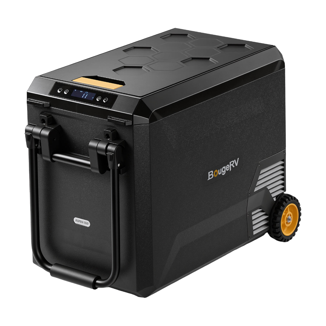 BougeRV Neuer ASPEN S50 12V 47 L tragbarer Kühlschrank (Mit Rollen)