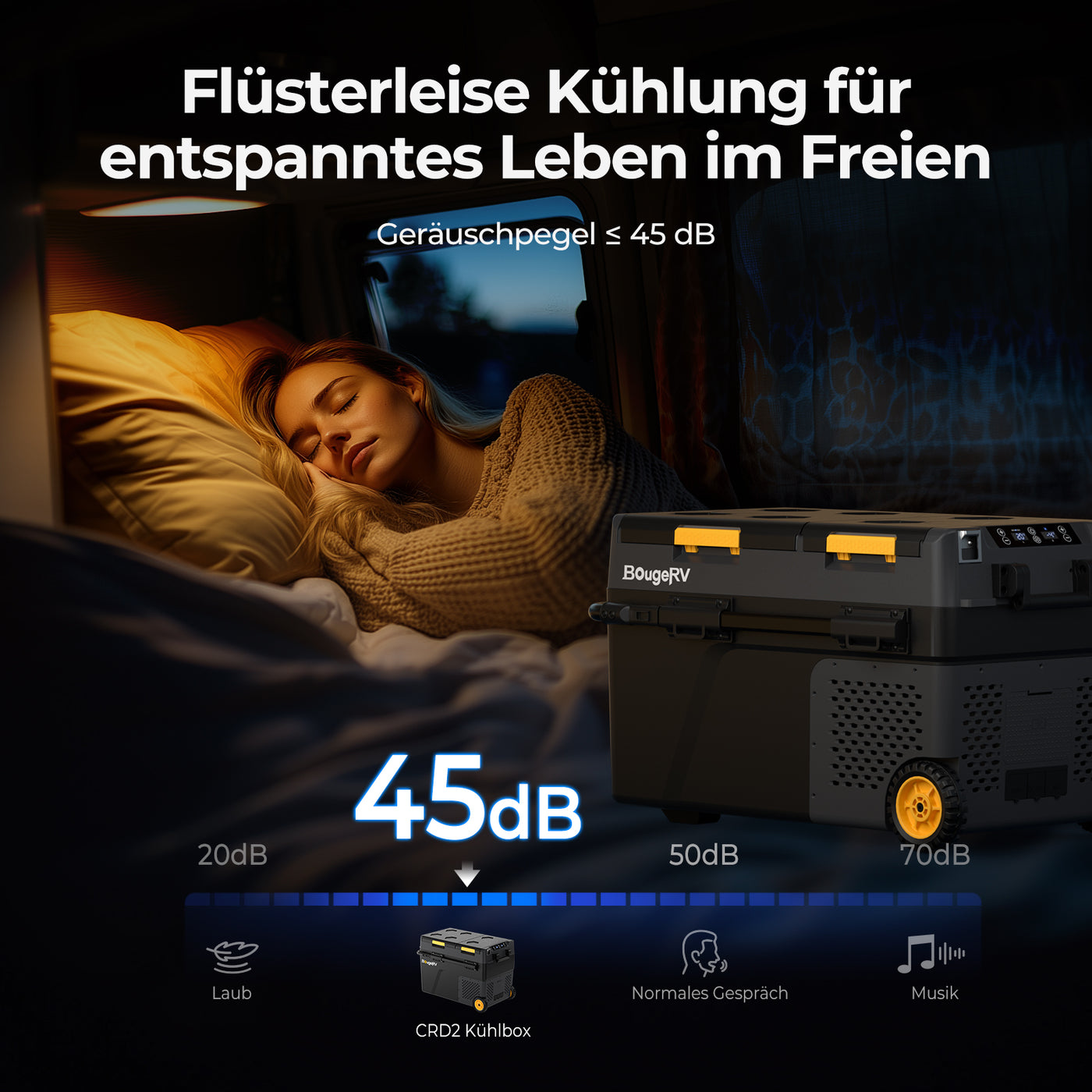 BougeRV CRD2 57L Zwei Zonen Doppeltür Kompressor Kühlbox Auto