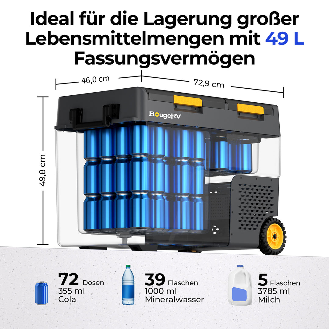 BougeRV CRD2 V2.0 49 L Zwei Zonen Doppeltür Kompressor Kühlbox Auto