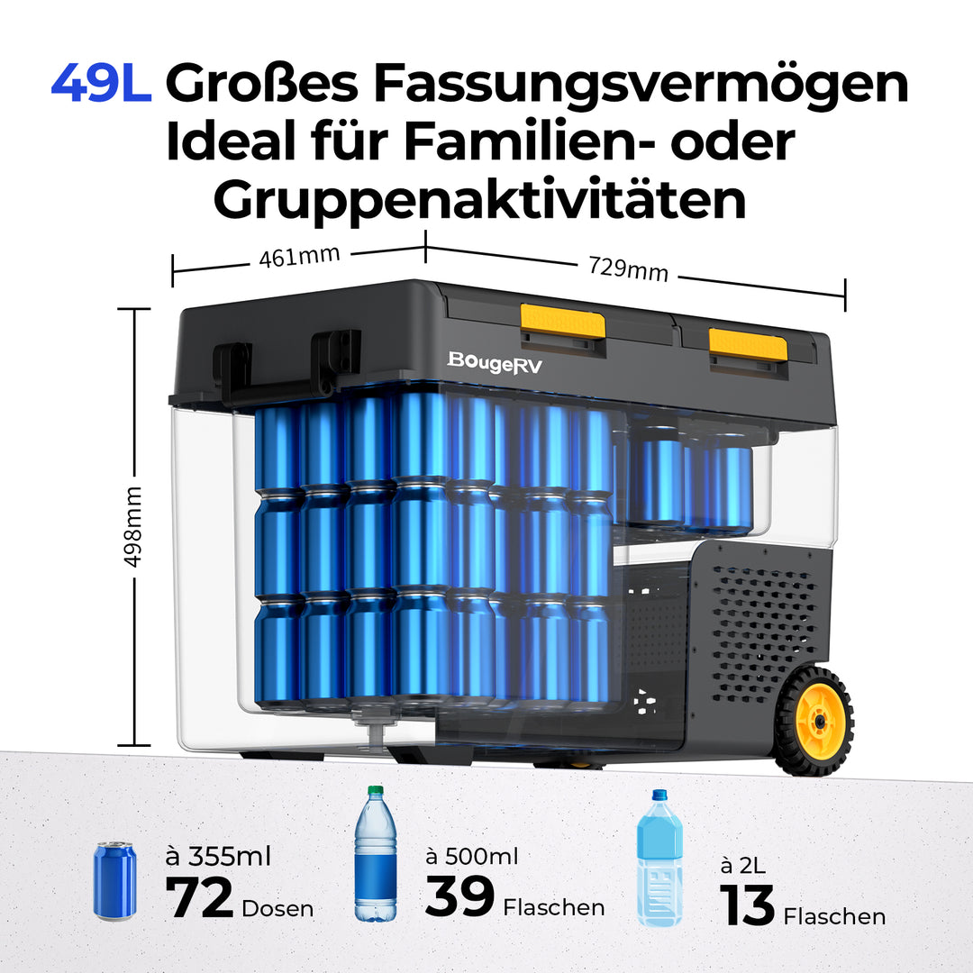 BougeRV CRD2 49L Zwei Zonen Doppeltür Kompressor Kühlbox Auto
