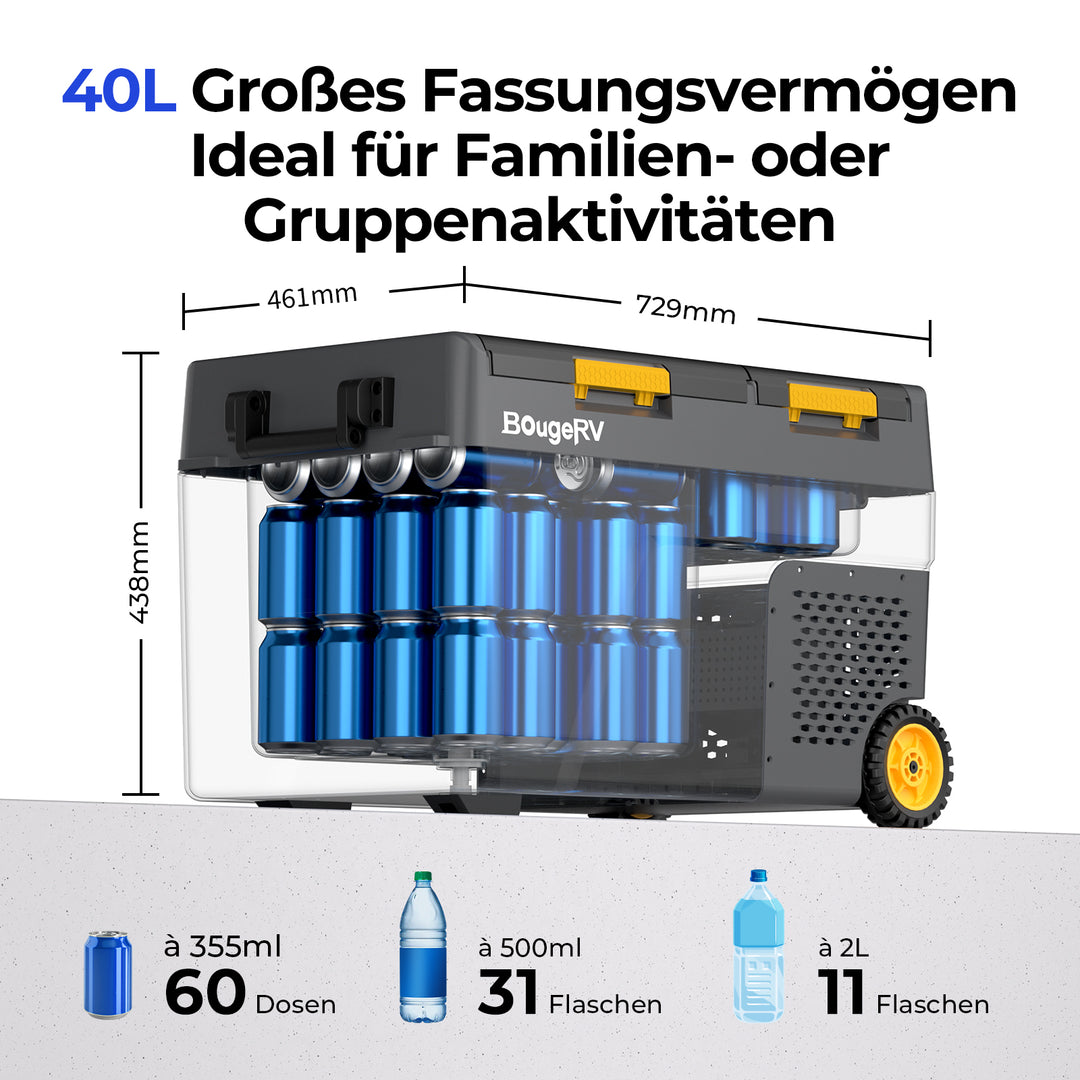 BougeRV CRD2 57L Zwei Zonen Doppeltür Kompressor Kühlbox Auto