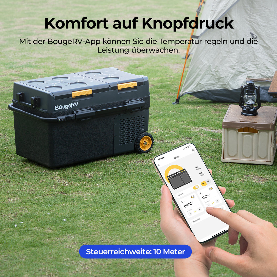 BougeRV CRD2 57L Zwei Zonen Doppeltür Kompressor Kühlbox Auto