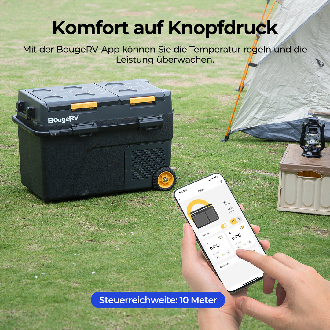 BougeRV CRD2 49L Zwei Zonen Doppeltür Kompressor Kühlbox Auto