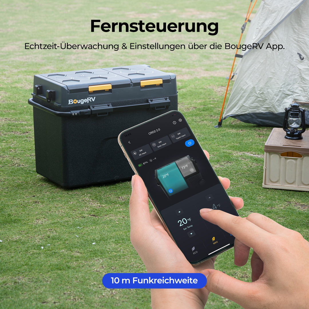 BougeRV CRD2 V2.0 57L Zwei Zonen Doppeltür Kompressor Kühlbox Auto