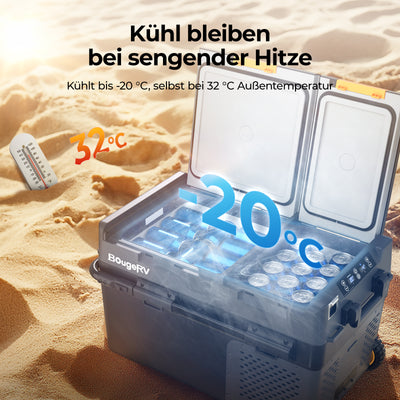 BougeRV CRD2 57L Zwei Zonen Doppeltür Kompressor Kühlbox Auto