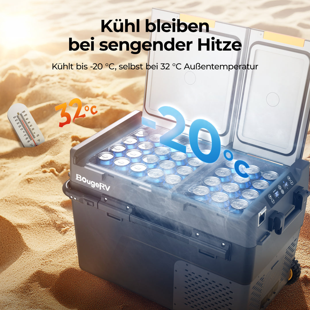 BougeRV CRD2 49L Zwei Zonen Doppeltür Kompressor Kühlbox Auto