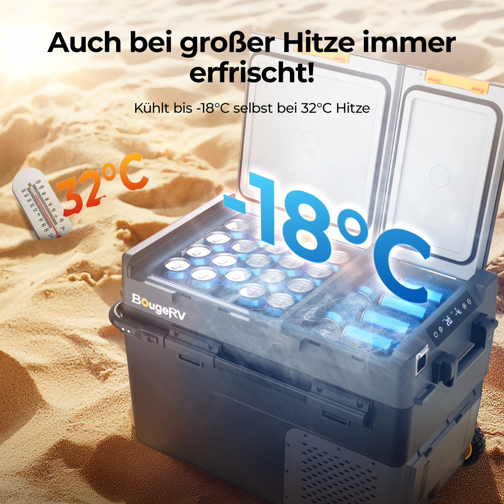 BougeRV CRD2 V2.0 49 L Zwei Zonen Doppeltür Kompressor Kühlbox Auto