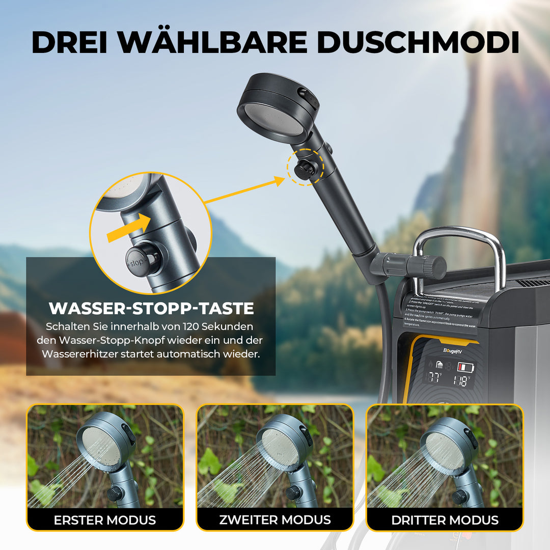 BougeRV tragbarer Propan-Wassererhitzer für Camping, mobiler Durchlauferhitzer