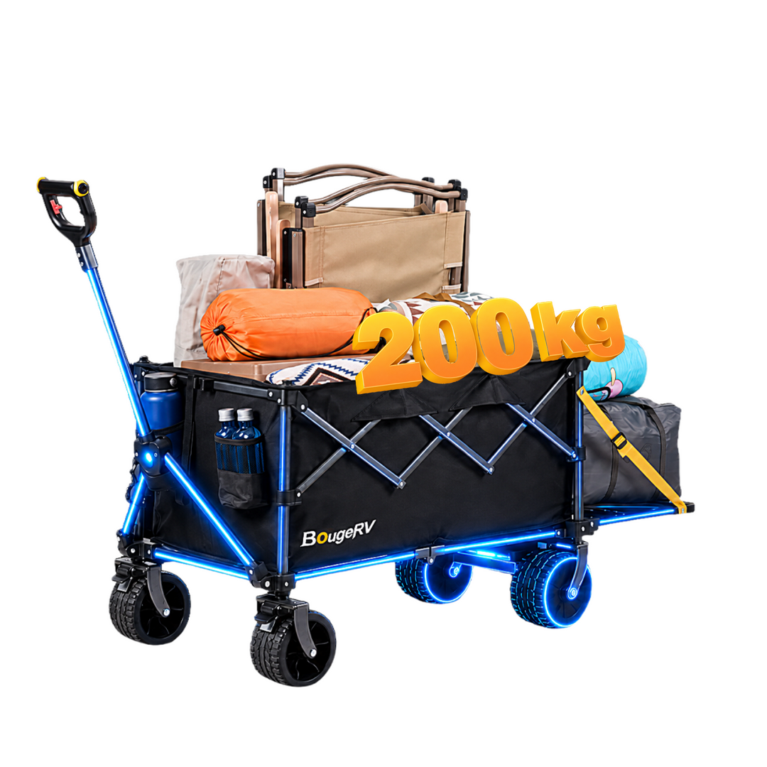 BougeRV Elektrischer Bollerwagen faltbar, 200 kg, für Camping, Garten & Strand