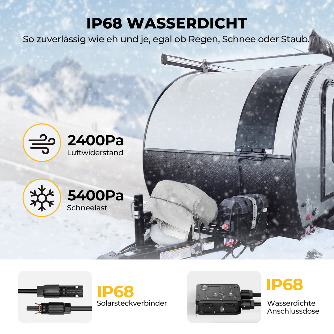 BougeRV Yuma 100W CIGS Solarpanel 360° Flexibles Solarmodule (Vorgebohrt)