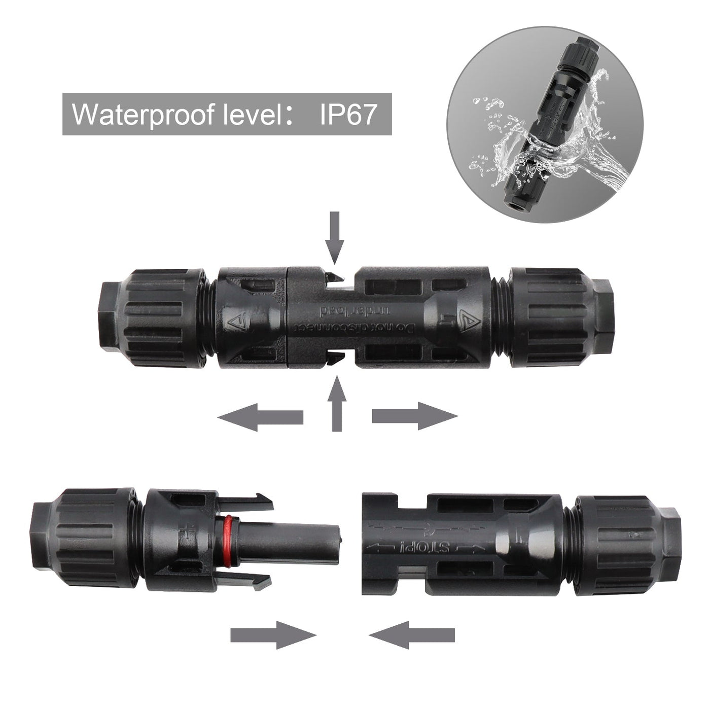 44PCS Solar Connector with Spanners IP67 Waterproof Male/Female - BougeRV