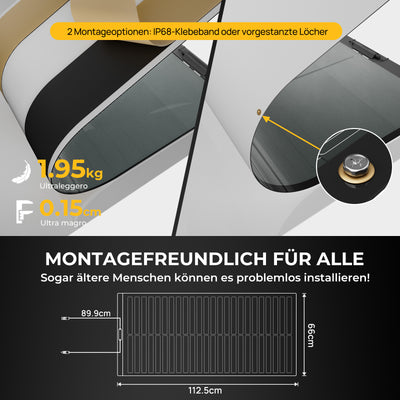 BougeRV Yuma CIGS 100 Weit Flexibles Solarpanel (Klebeband)