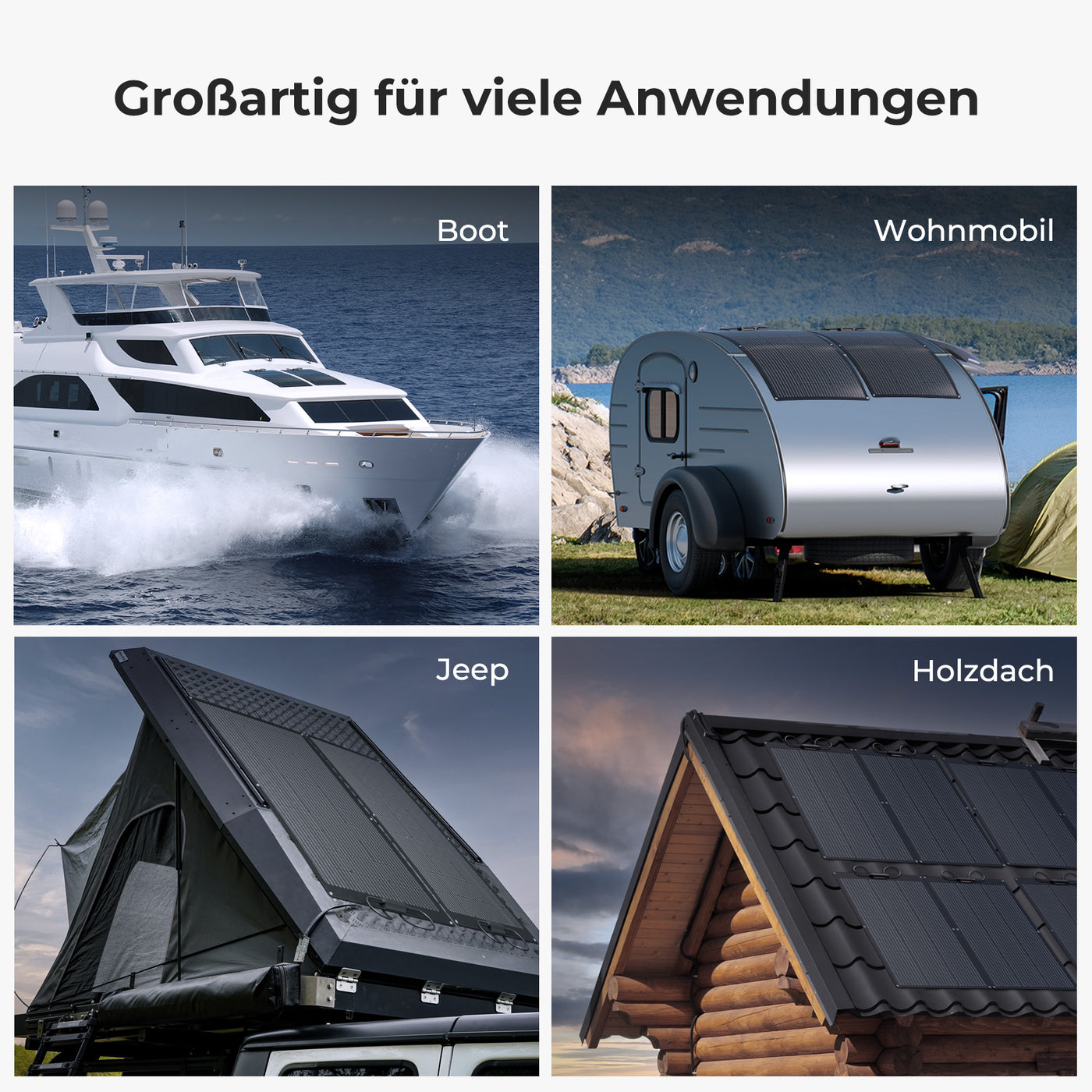 BougeRV Arch 200W Flexible Glasfaser 10BB Hocheffizient Solarpanel