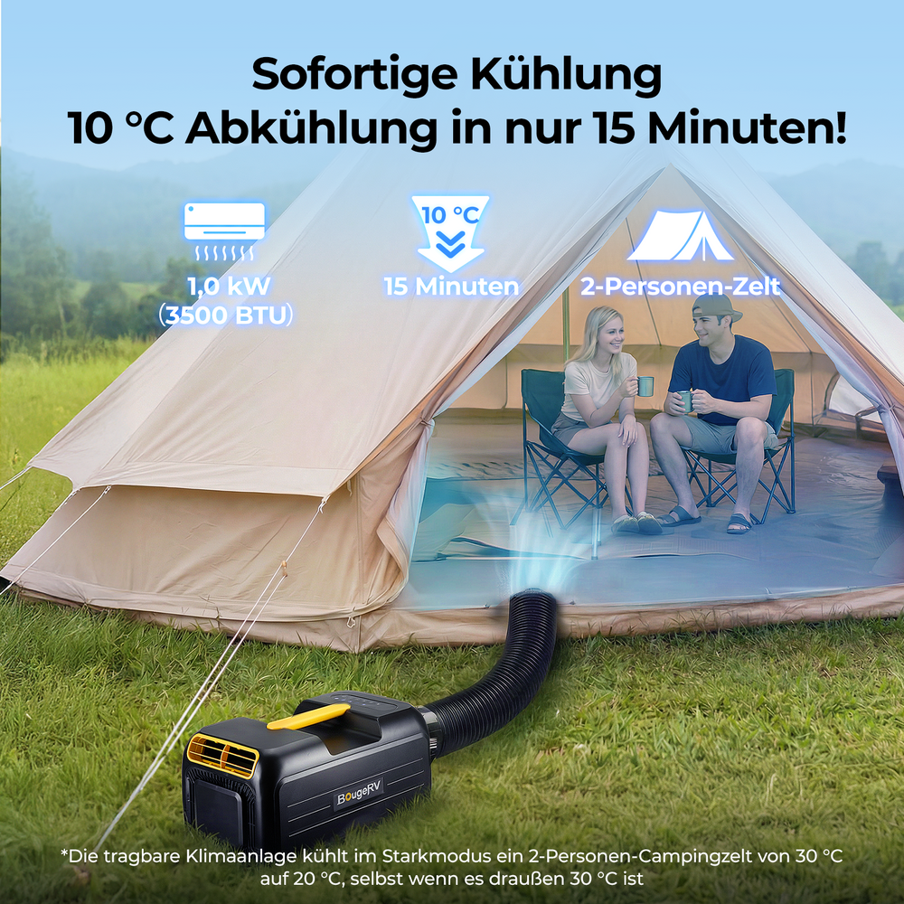 BougeRV Neue tragbare Klimaanlage mit 1,0 kW (3500 BTU)
