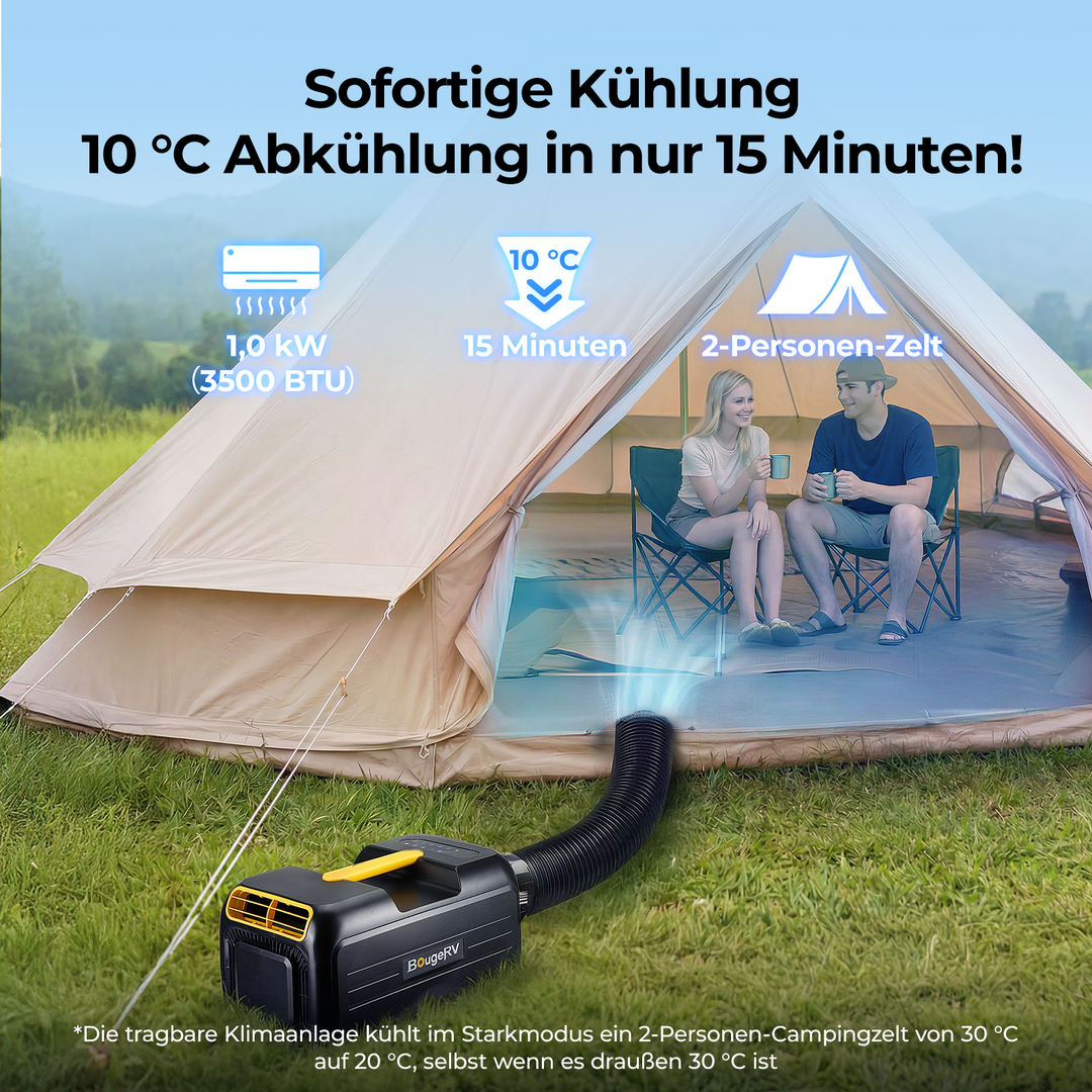 BougeRV Neue tragbare Klimaanlage mit 1,0 kW (3500 BTU)