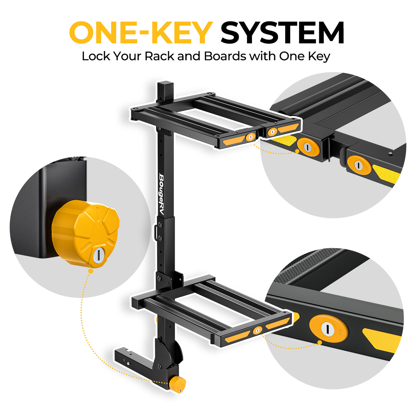 BougeRV Ski- und Snowboard-Träger für Anhängerkupplung mit Diebstahlschutz