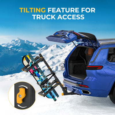 BougeRV Ski- und Snowboard-Träger für Anhängerkupplung mit Diebstahlschutz