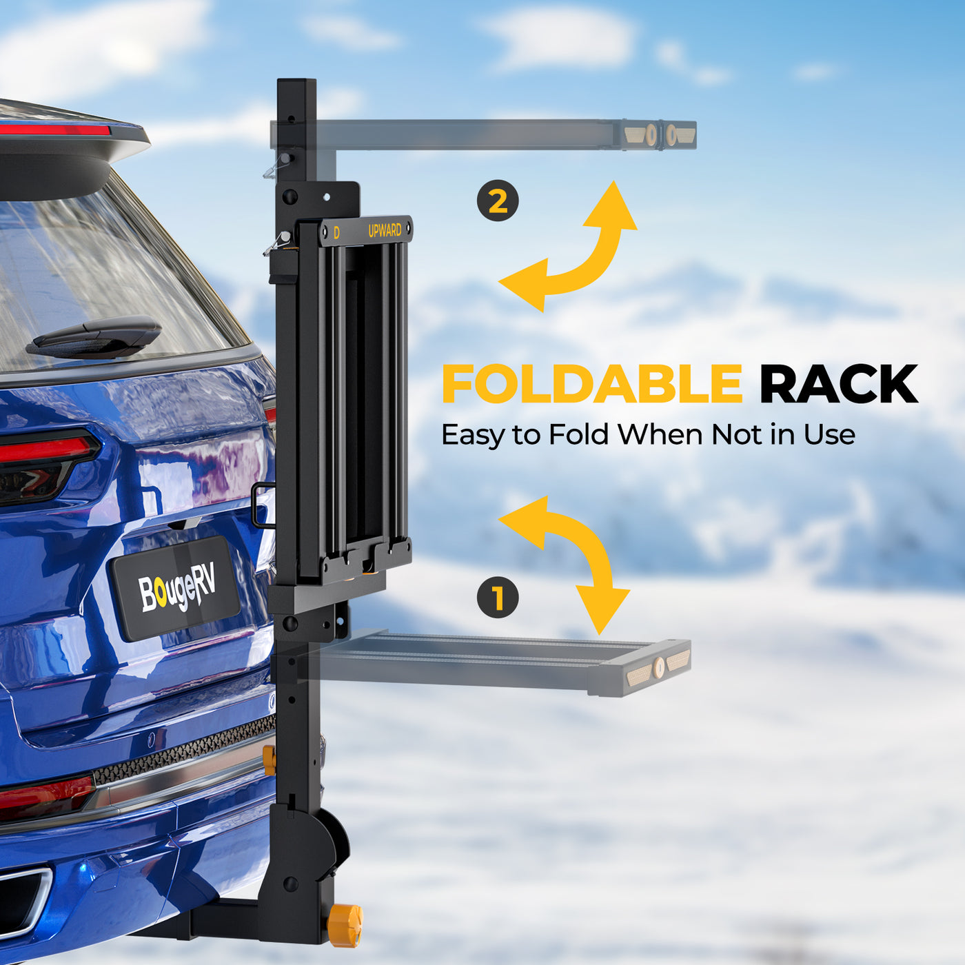 BougeRV Ski- und Snowboard-Träger für Anhängerkupplung mit Diebstahlschutz