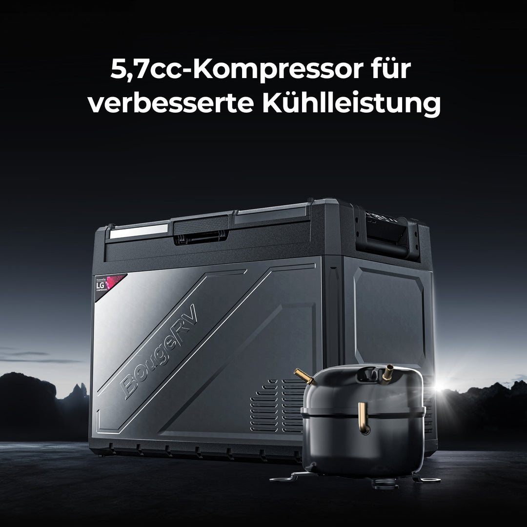 BougeRV Rocky2 65L Zwei Zonen 12V Kompressor Kühlbox Auto, Tragbarer Kühlschrank