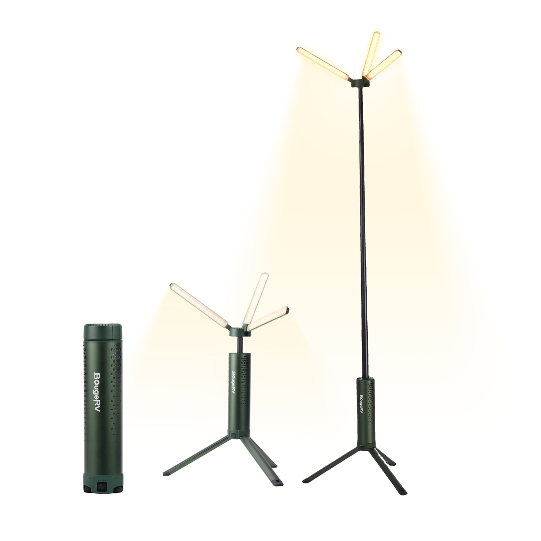 BougeRV Neue T1 tragbare teleskopische Campinglampe (Grün)