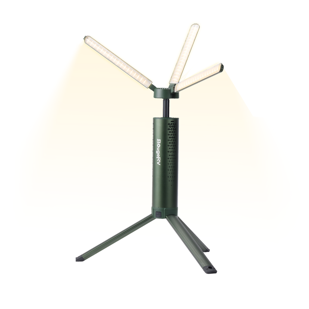 BougeRV Neue T1 tragbare teleskopische Campinglampe (Grün)