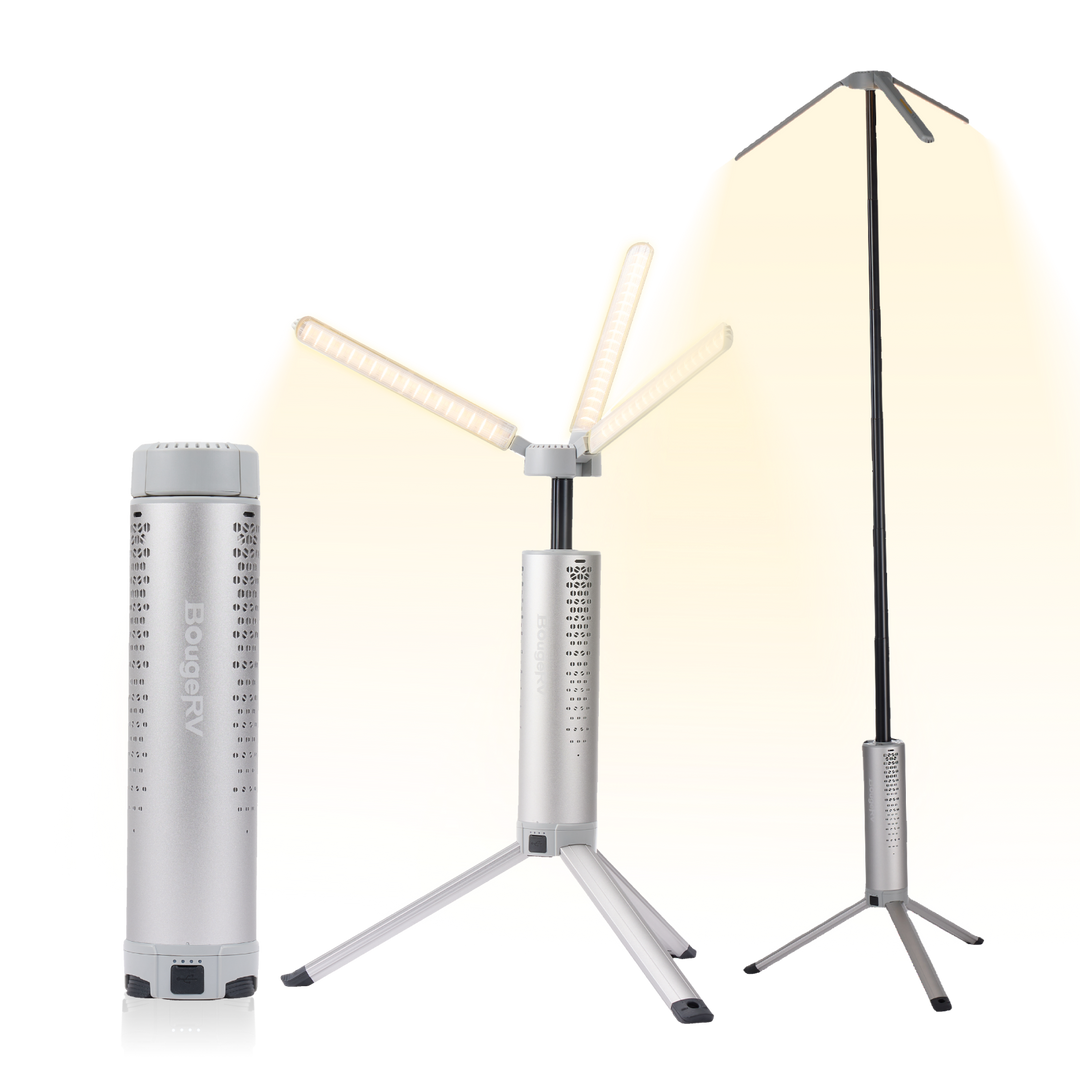 BougeRV Neue T1 tragbare teleskopische Campinglampe (Silber)