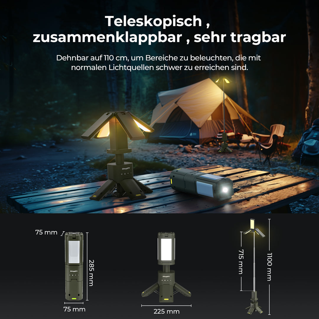 <tc>BougeRV Lámpara de camping portátil plegable para exteriores</tc>
