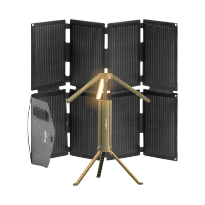 <tc>BougeRV Nueva lámpara de camping portátil para exteriores plegable con panel solar de 100W</tc>