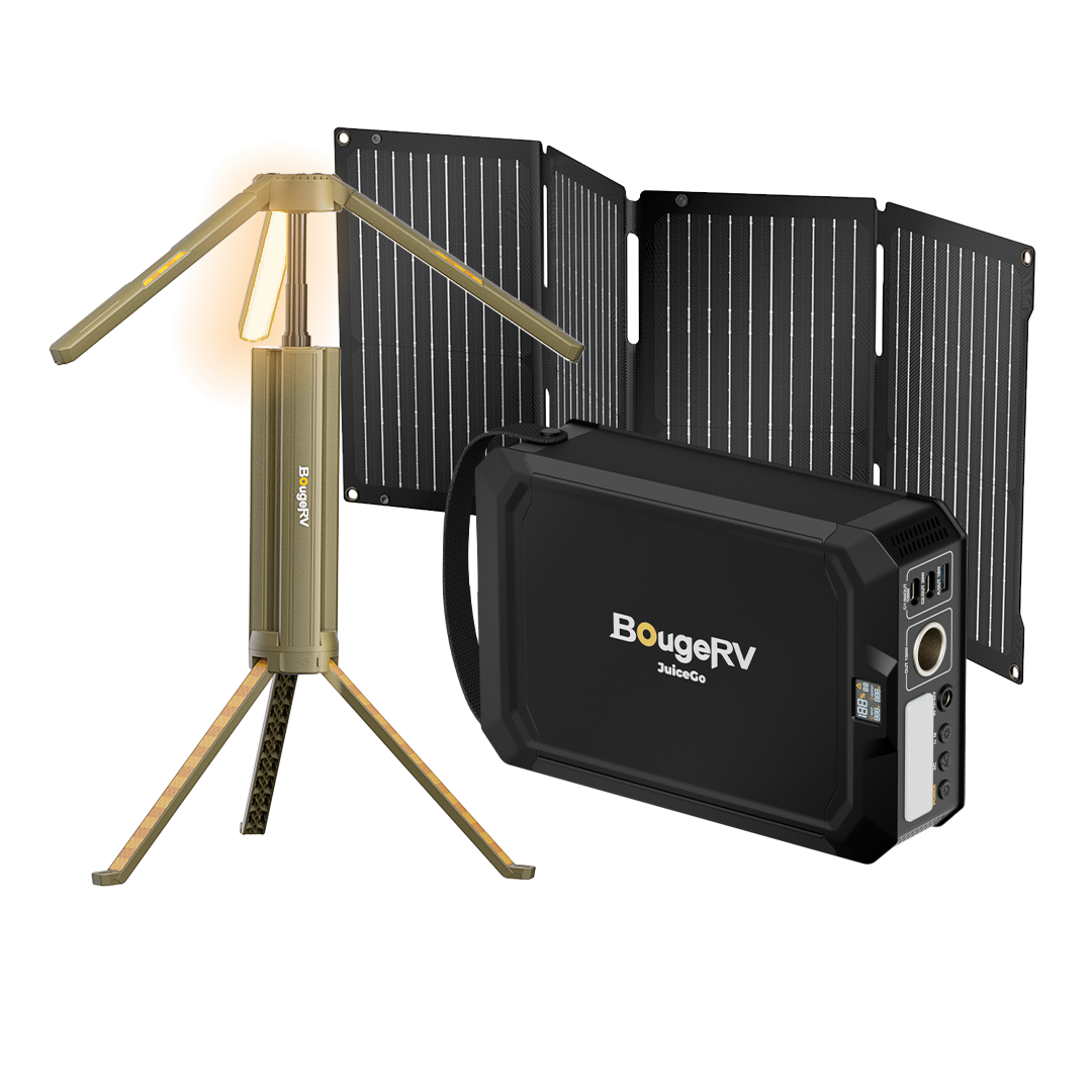 <tc>BougeRV Nueva lámpara de camping portátil para exteriores plegable con panel solar de 100W</tc>