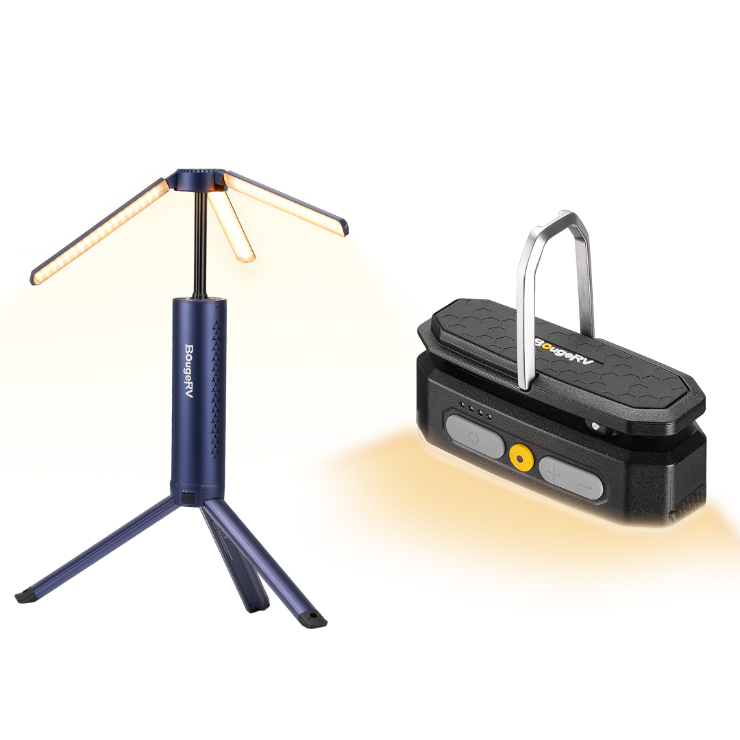 BougeRV Neue T1 tragbare teleskopische Campinglampe (Blau)